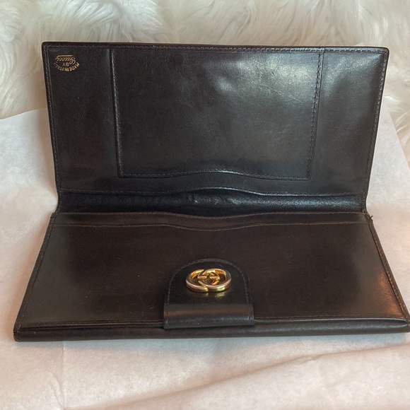 Gucci Vintage Sherry Line Leather Wallet Chocolate Brown - Picture 12 of 16